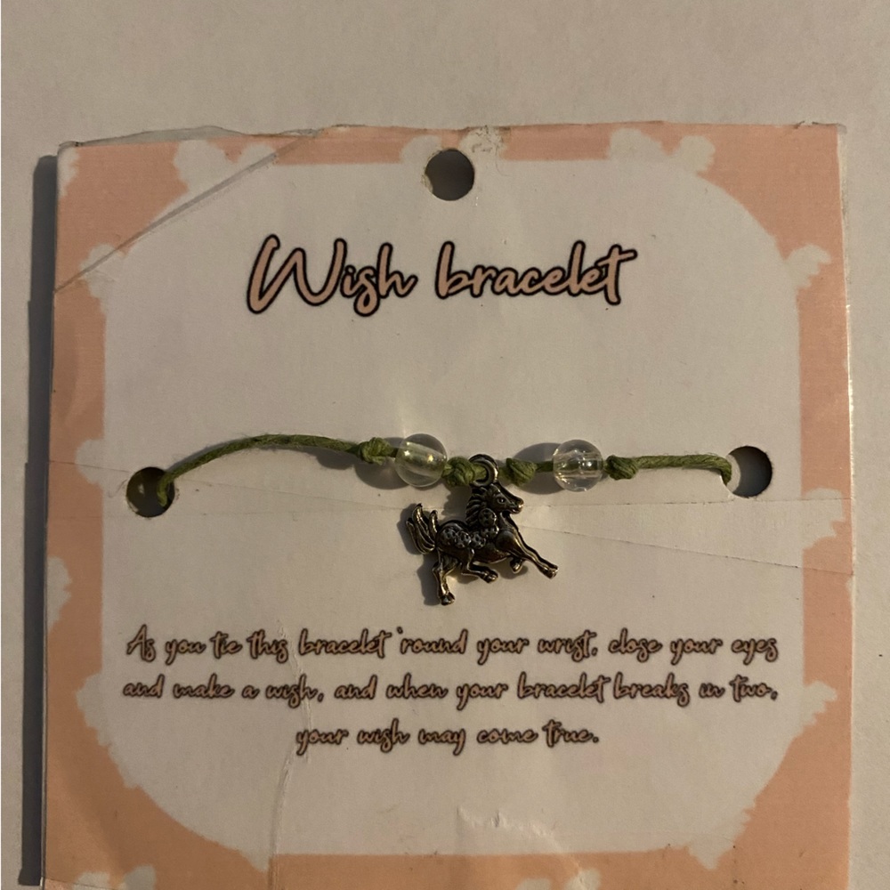 Horse charm wish bracelet HANDMADE